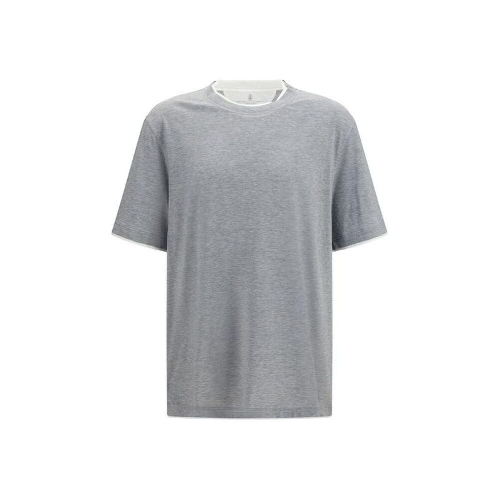 Brunello Cucinelli Gray Cotton Men's T-Shirt